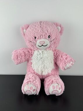 Little Miracles Rare Pink & White Kitty Cat 12" Embroidered Paw Prints Plush